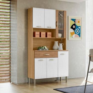 Imagem de Armário de Cozinha 6 Portas 1 Gaveta Golden Freijo/Supremo/CP-Ripado F