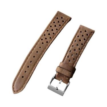 Imagem de Pulseira De Couro Genuíno Vintage Para Omega Samsung Galaxy Watch 6 5 