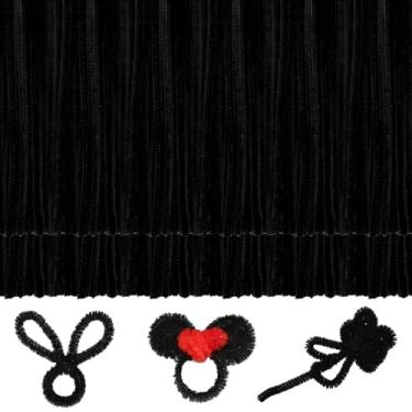 Imagem de 150 peças de limpadores de cachimbo preto, haste de chenille, limpadores de cachimbo para projetos de artes criativas em casa e artesanato