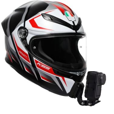 Imagem de AGV K6 K6S Kits de montagem no queixo, kit de montagem de câmera ajustável de fibra de carbono personalizável compatível com Gopro Hreo Insta360 Srago DJI etc.