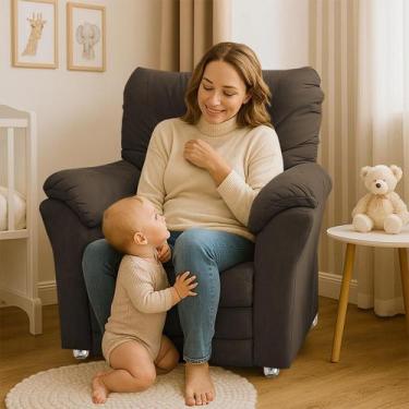 Imagem de Poltrona Reclinável Manu Extensão De Cílios ou Amamentação Quarto Sala
