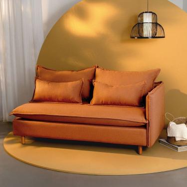 Imagem de Sofá Modular 2 Lugares Braço Lateral com Pé Madeira Sôma Cabecasa Madeiramadeira Mocha Mousse