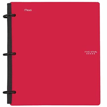 Imagem de Five Star Fichário Flex Hybrid NoteBinder, fichário de 3,8 cm com abas, caderno e fichário de 3 anéis tudo em um, vermelho (72399)