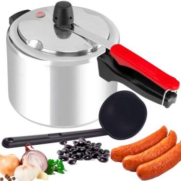 Imagem de Panela De Pressão 4,5L Clock Eco Polida Em Alumínio Polido Com Concha 