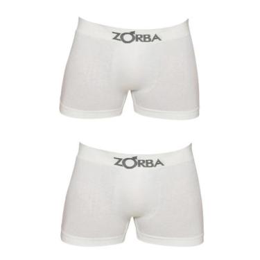Imagem de KIT/2 Cueca Boxer Zorba 632781 Seamless Algodão T. P/GG, M, 192, Branc