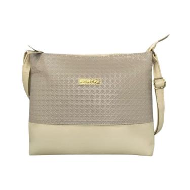 Imagem de Bolsa Transversal Média Azul Fashion Abc Bags 6014 - Marfim