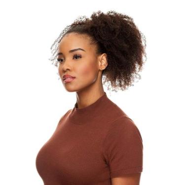 Imagem de Rabo de Cavalo Cabelo Natural Cacheado 40cm Textura Kinky De Benguela 