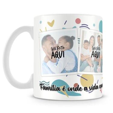 Imagem de Caneca Personalizada Amor de Família com 4 Fotos - Amo Canecas