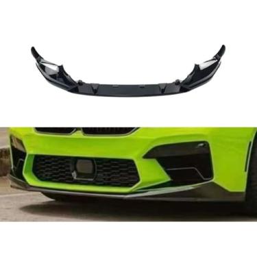 Imagem de Spoiler do para-choque dianteiro do carro peça de modificação do difusor de lábios compatível com M5 2018-2020 F90 capa protetora de para-choque acessórios para carro (aparência de carbono)