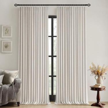 Imagem de Cortinas MIULEE Birch Pinch plissadas 100% linho blackout 213 cm