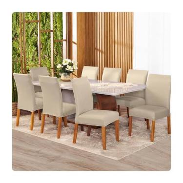 Imagem de Kit 8 Capas de Cadeira Malha Gel - Lenharo Enxovais, PALHA