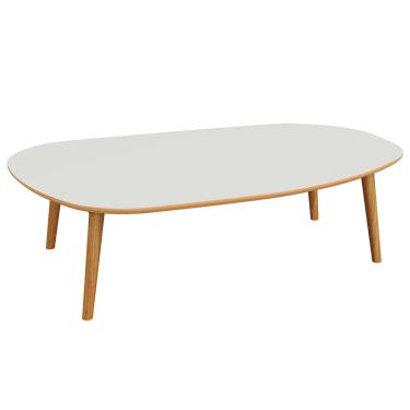 Imagem de Mesa de Centro Para Sala de Estar Orgânica 90cm Cindy D03 Off White Freijó - Lyam Decor