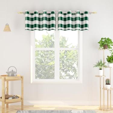 Imagem de NATUS WEAVER Cortina xadrez de búfalo Valance 45,7 cm, saia xadrez guingão, sala de estar, painéis de cortina de janela para quarto, cortinas quadriculadas, ilhós, tratamento de janela, 2 painéis