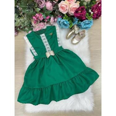 Imagem de Vestido Infantil Blogueirinha Valeria Verde - Elegante e Confortável, 