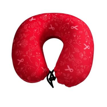 Imagem de Neck Pillow Rosa Edição Outubro Rosa Conforto Total Para Viagens e Descanso