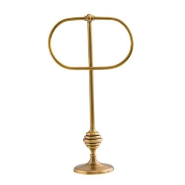 Imagem de KiBcsLic Suporte para toalha de mão, suporte para toalha, anel de toalha, acessórios criativos de metal, latão independente para armário, banheiro,