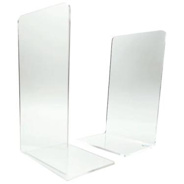 Imagem de Porta Livros Organizador - Suporte e Apoio para Livros na Estante, Aparador para Organizar e Estabilizar(Crystal)