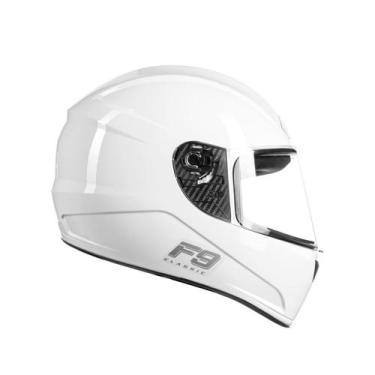 Imagem de Capacete Moto Feminino Masculino Fly F-9 Classic, Branco Brilhante, 58