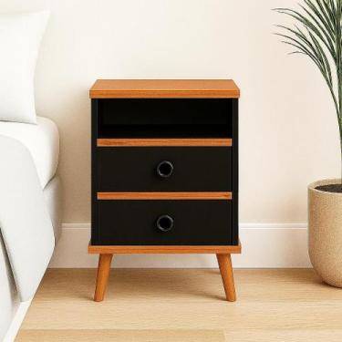 Imagem de Mesa De Cabeceira Canto Quarto Alan Preto - Cal Moveis