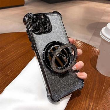 Imagem de Capa com suporte espelhado e anel com revestimento brilhante para Xiaomi Redmi Note 13 Pro 12 4G 10 11 12 13 Pro 5G 11S 14C 13 12 12C 10C 9A, S16520, para Redmi 9C