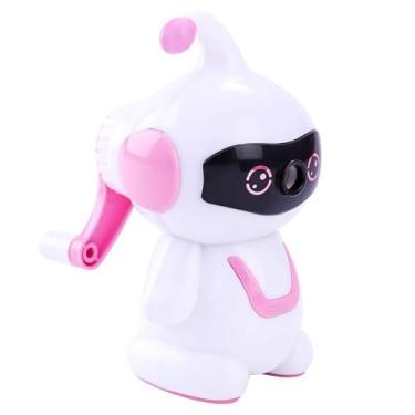 Imagem de GZBABY Apontador de lápis robô, apontador de lápis de manivela, função de alimentação automática (rosa)