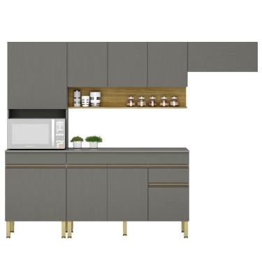 Imagem de Cozinha Modulada 4 Pecas Balcao Com Tampo Line Ktp Gris Cp Freijo