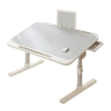 Imagem de Mesa Para Notebook Dobrável Regulável Com Gaveta Multifuncional com Altura Ajustável(PRETO)
