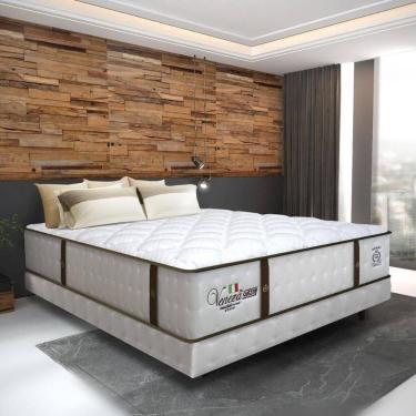 Imagem de Cama Box Conjugado Casal Com Colchão 138x69x188 Veneza Ii Gazin Cr35309 Branco