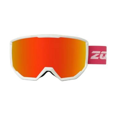 Imagem de ANSUNDA Óculos de esqui OTG, óculos de neve e snowboard esportivo para jovens adultos 100% proteção UV400 antiembaçamento (armação branca alça rosa - lente vermelha profunda Revo (Vlt 22%))