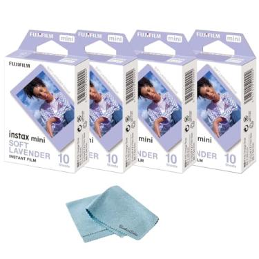 Imagem de Fujifilm Mini filme instantâneo – filme instantâneo de lavanda macia + pacote de 40 folhas + pano de limpeza de microfibra BluebirdSales Minicâmera instantânea perfeita para fotografia instantânea