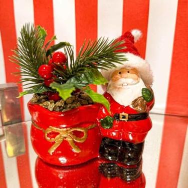 Imagem de Porta Sabonete Líquido Natal Papai Noel Cerâmica - Dispenser Decorativo para Banheiro 200ml(CACHEPOT PAPAI NOEL)