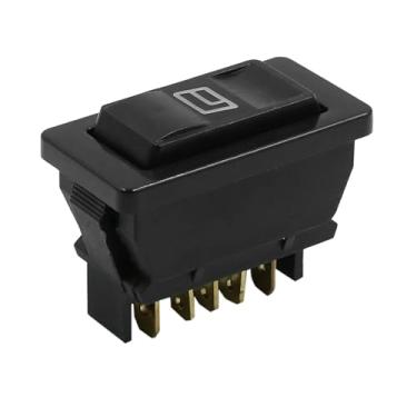 Imagem de DC 12V Universal 5 Pins Momentary Electric Power Window Switch with White Light Replacement Black for Car Auto