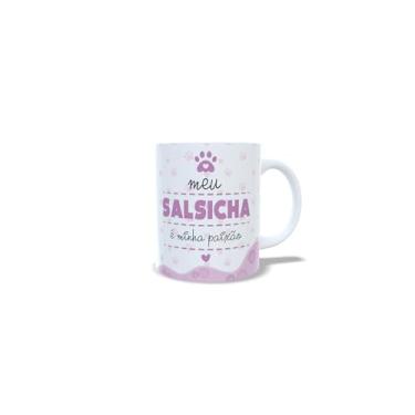 Imagem de Caneca de Cerâmica Yorkshire Terrier, Design Artístico com Flores e Corações, Branca, 325ml, Presente para Amantes de Pets (13203)