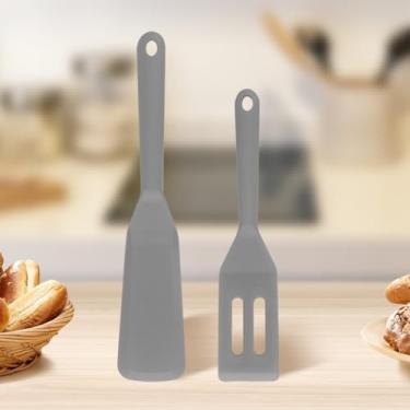 Imagem de Conjunto de 2 espátulas de mini brownie, espátula de silicone antiaderente flexível para servir espátula de biscoito com fenda quadrada de silicone, utensílio de cozinha para cortar brownies