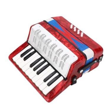 Imagem de ZJchao Acordeão, 17 Keys Piano Acordeão 8 Bass de Candidatos a Candidatos a Crianças Instrumentos Musicais Infantis, Mini -acorden (Vermelho)