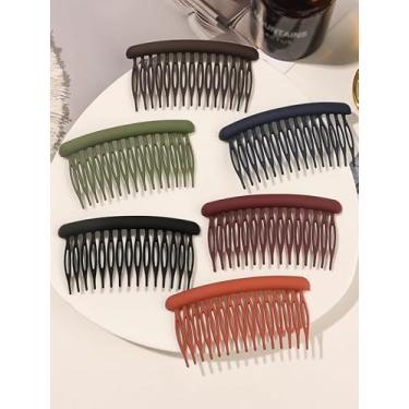 Imagem de Pentes de cabelo para mulheres – Pacote com 6 clipes de pente laterais vintage para penteados grossos finos médios finos, com acessórios de cabelo fosco para cabelo para mulheres, fixação forte