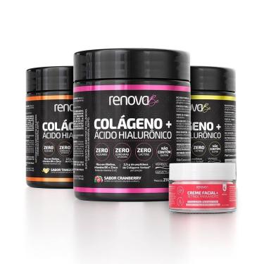 Imagem de 3 Potes Colágeno Verisol Renova Be + 1 Creme Facial Retinol