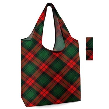 Imagem de Sacolas de compras reutilizáveis de Natal, sacolas de compras reutilizáveis com faixa elástica, dobrável, lavável na máquina, sacolas para presentes de Natal