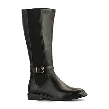 Imagem de JATAREA Bota feminina de couro autêntico – Preta | Botas Chelsea acolchoadas modernas para mulheres | Sapatos confortáveis de cano baixo com sola sintética | Longa duração e uso o dia todo, Jatarea Binni - Preto, 7.5