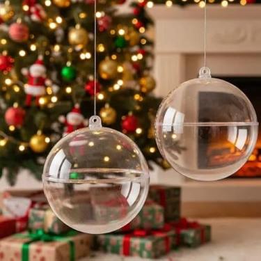 Imagem de Super Oferta – 100 Esferas Acrílicas 7cm Divisíveis Transparente | Bolas Para Decoração, Natal, Lembrancinhas, Artesanato e Projetos DIY