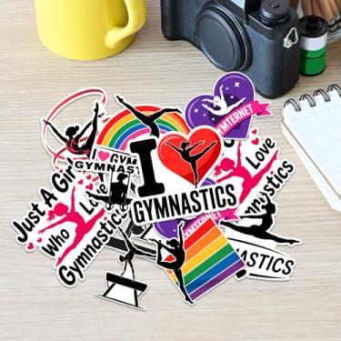 Imagem de 10 adesivos de ginástica, citações e poses inspiradoras de ginasta, decalques de vinil à prova d'água para laptop, garrafa de água, caderno, álbuns, presente para ginastas, treinadoras e meninas que