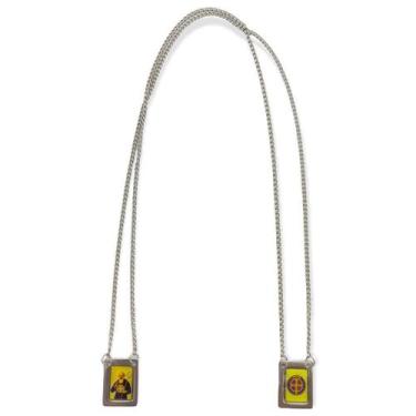 Imagem de Escapulário São Bento Aço Inóx Foto 1,5 X 32 Cm - Lua Mística - 100% O