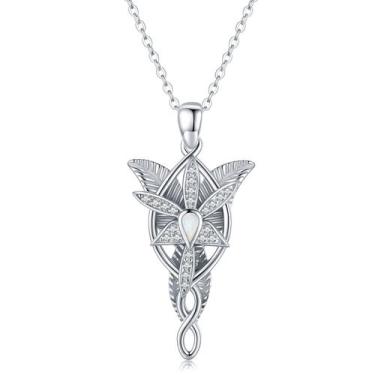Imagem de Colar de lótus e folha Arwen Evenstar em prata esterlina 925 - lotus &