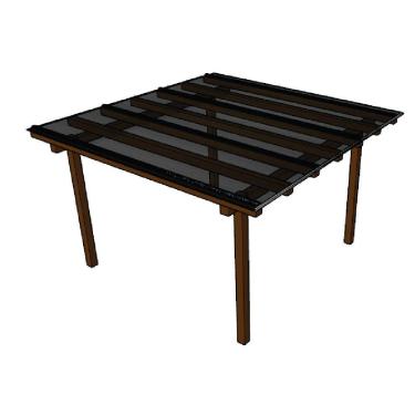 Imagem de Kit Policarbonato Fume 4mm 3,00m X 3,00m - Perfis Naturais