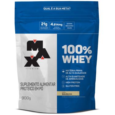 Imagem de Whey Protein 100% Max Titanium Baunilha Refil 900g