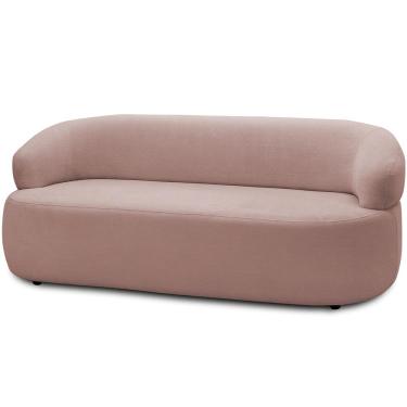 Imagem de Sofá 3 Lugares Orgânico Sala de Estar Living 170cm Carmen F04 Veludo Rosê - Lyam Decor