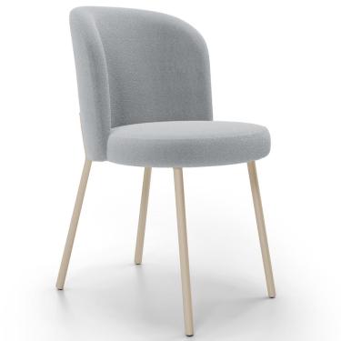 Imagem de Cadeira Para Sala de Jantar Cozinha Estofada Gavi Arena L02 Bouclê Cinza - Lyam Decor