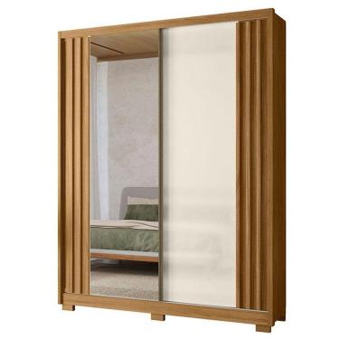 Imagem de Guarda Roupa Solteiro Colorado 2 Portas Freijó Off White Com Espelho - Moval