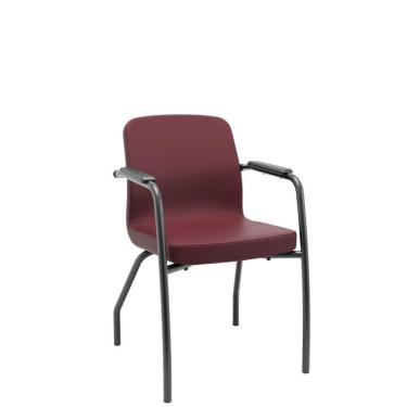Imagem de Cadeira Soer Fixa 4 Pés Vinho Encosto Fixo