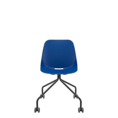 Imagem de Cadeira Quick 4 Pés com Rodízio Azul - Prática e Funcional
